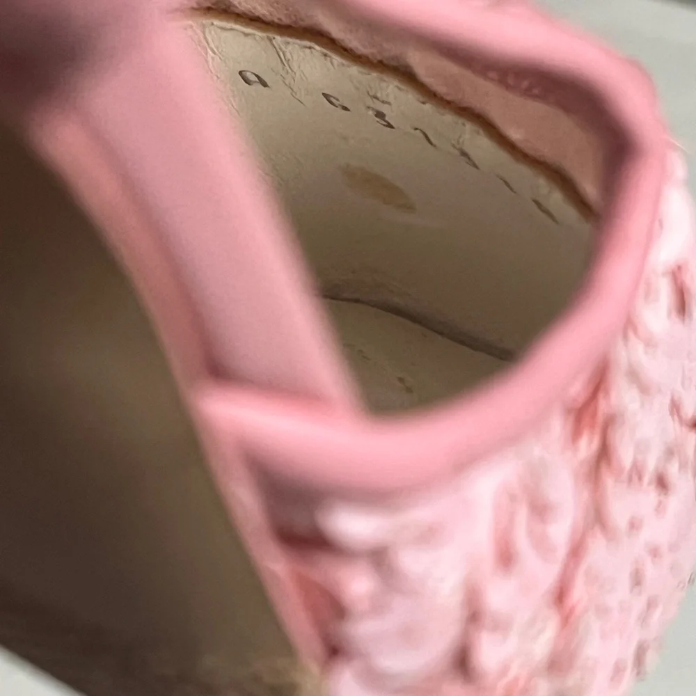 CHANEL Pink Sequin and Black Heels
